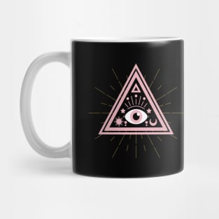 All Seeing eye black pink Mug